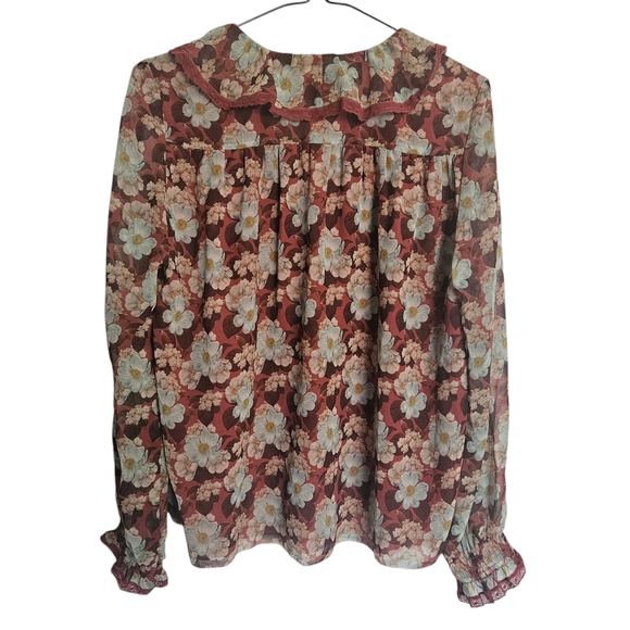 Aritzia Wilfred Eden Floral Ruffle Blouse Size XS - Picture 2 of 7